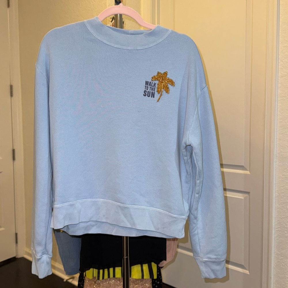Sandro Blue Walk to the Sun Sweater